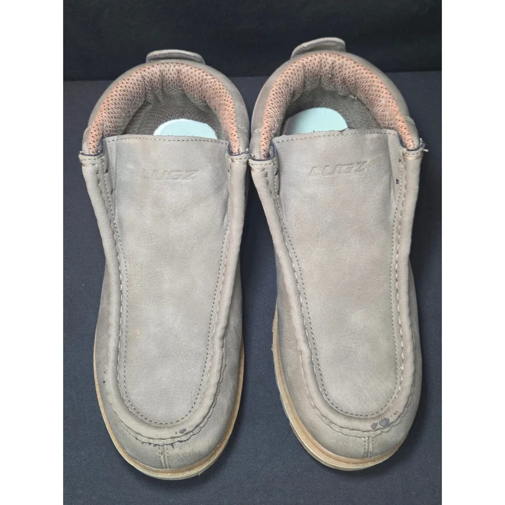 Lugz fringe‎ strutt vintage Suede Moc Toe Ankle Boots Khaki Men's Size 8 USA